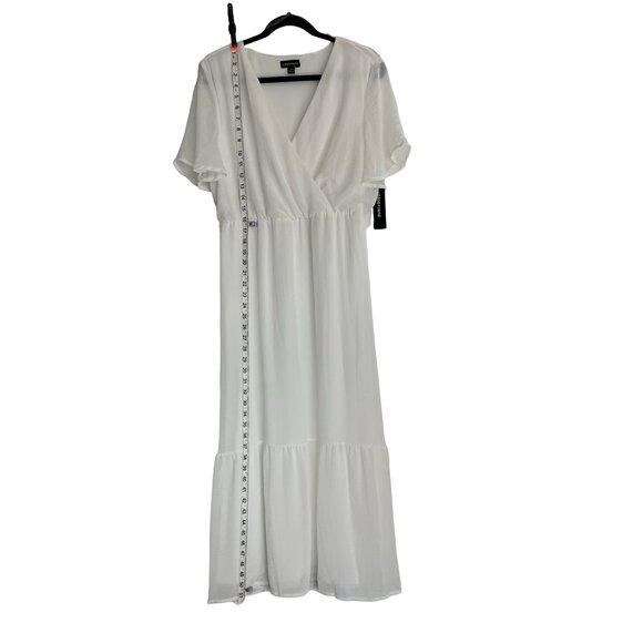 White Dress. Chiffon Spring, Summer, Beach, Vacation Dress Size L Large. - Picture 7 of 12
